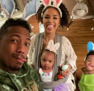 Brittany Bell with her boyfriend Nick Cannon and children.